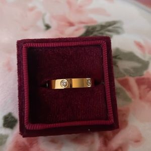 Luxury Upstyled Gold Plated CZ Ring LOVE KNOT